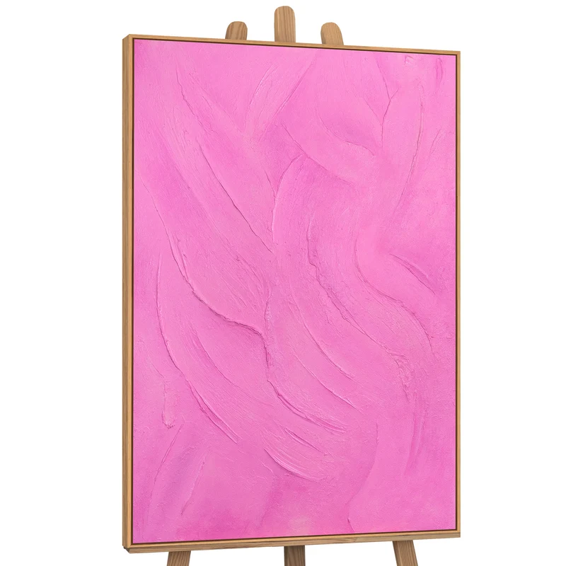Handgemaltes Acrylgemälde „Zuckerschleier“ – Moderne Wandkunst in Pink