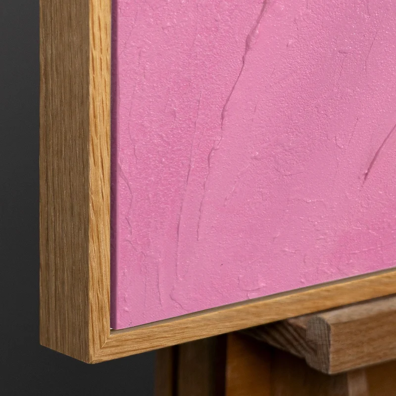 Handgemaltes Acrylgemälde „Zuckerschleier“ – Moderne Wandkunst in Pink