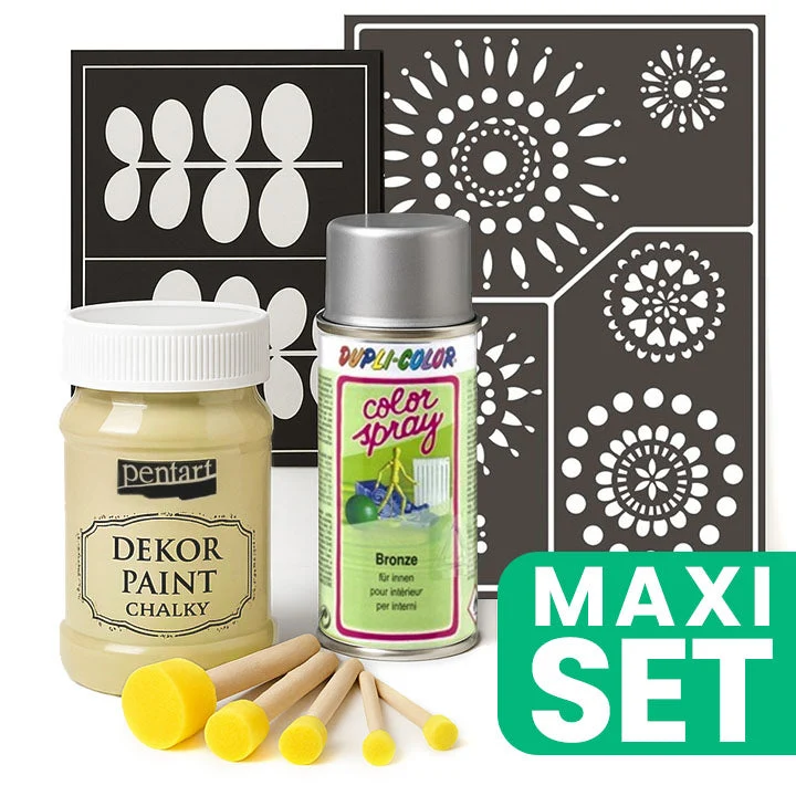 Furniture Renovation Set with Silver Spray Paint - Eggshell White