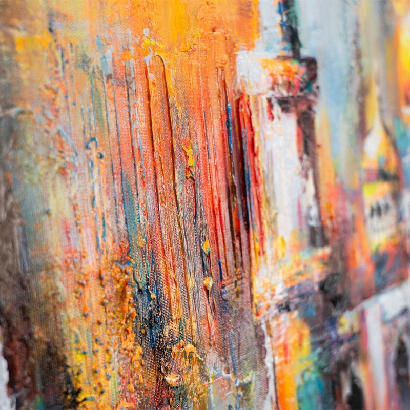 Abstrakte Bilder Leinwand – Acrylbild "Ausstrahlung" Moderne Wandkunst 115x50cm