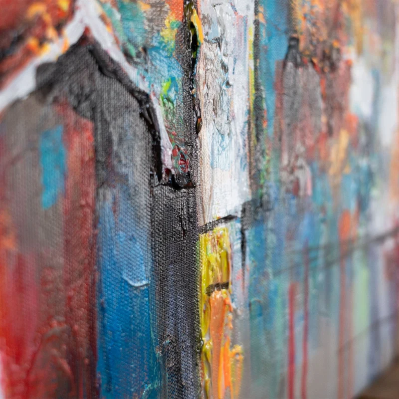 Abstrakte Bilder Leinwand – Acrylbild "Ausstrahlung" Moderne Wandkunst 115x50cm