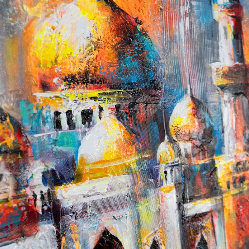 Abstrakte Bilder Leinwand – Acrylbild "Ausstrahlung" Moderne Wandkunst 115x50cm