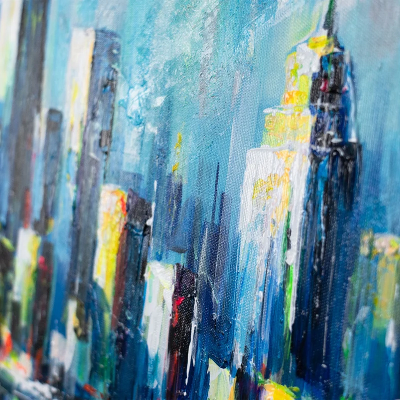 Moderne Wandbilder auf Leinwand – Abstrakte Acrylbild "Rhythmus der Großstadt" 115x50cm