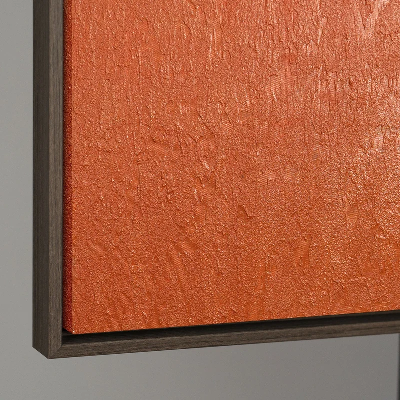 Handgemaltes Acrylbild mit Rahmen „Warme Geometrie“ – Geometrische Wandkunst auf Leinwand