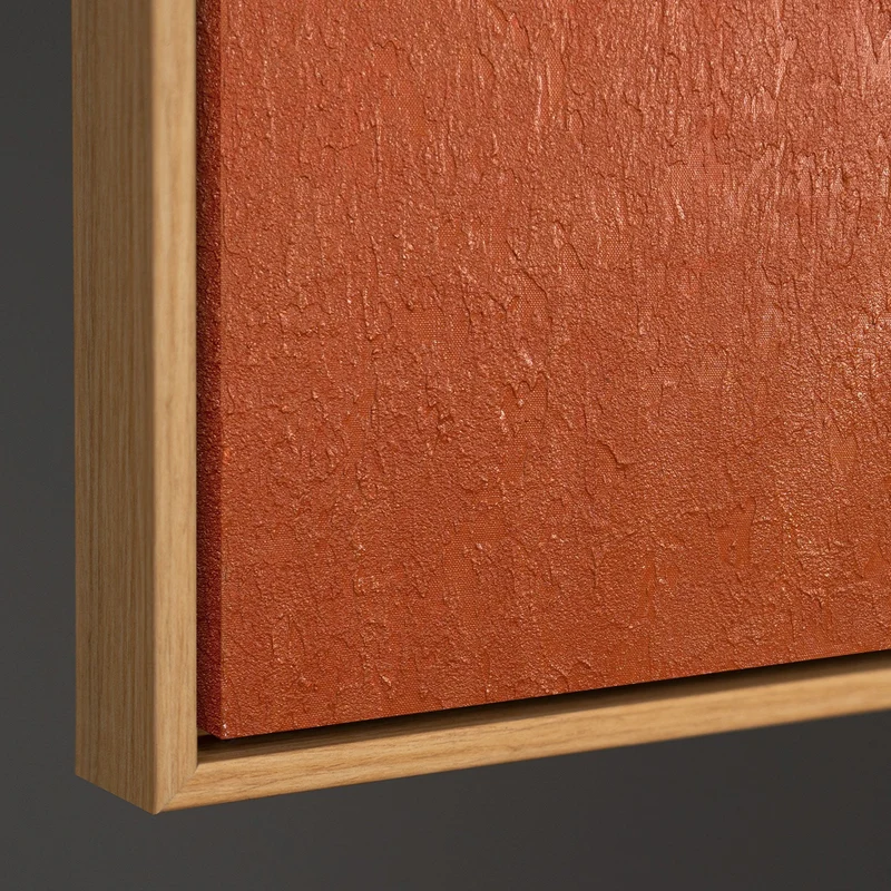 Handgemaltes Acrylbild mit Rahmen „Warme Geometrie“ – Geometrische Wandkunst auf Leinwand