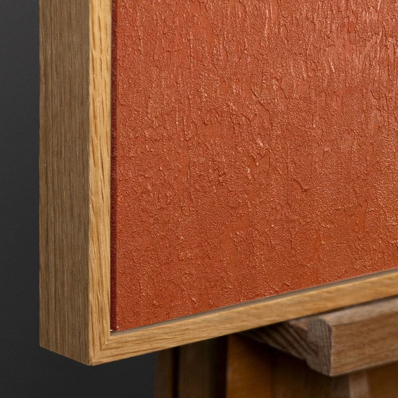 Handgemaltes Acrylbild mit Rahmen „Warme Geometrie“ – Geometrische Wandkunst auf Leinwand