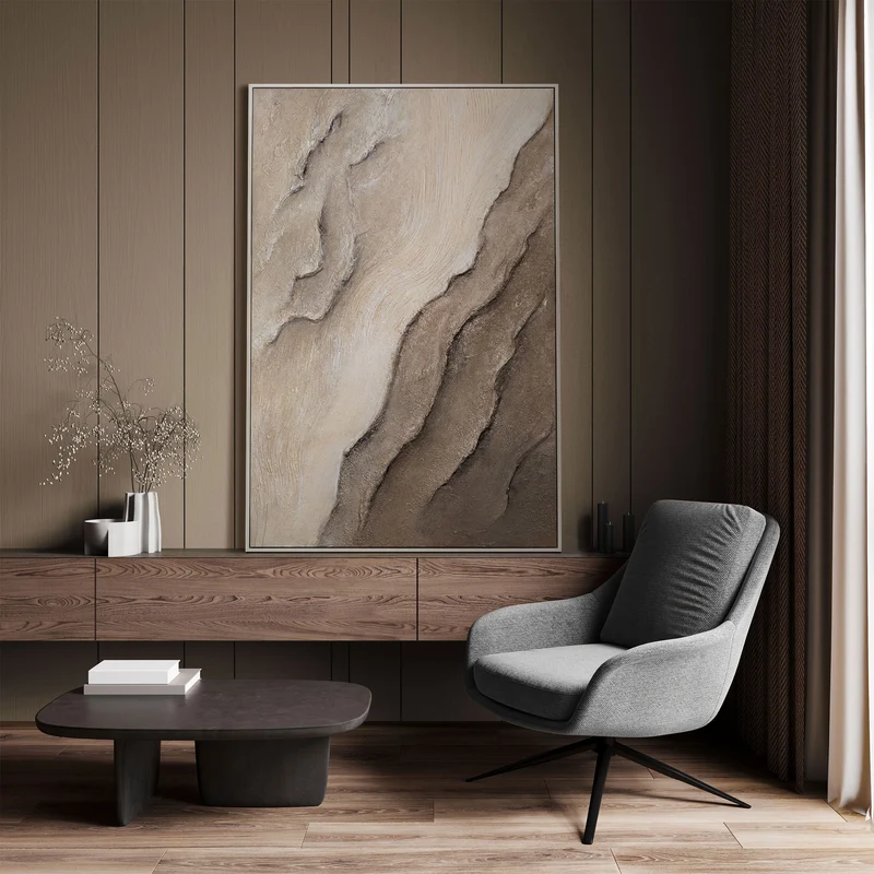 Acrylmalerei mit Rahmen „Spuren der Zeit“ – Gemälde als Wanddeko für Wohnzimmer