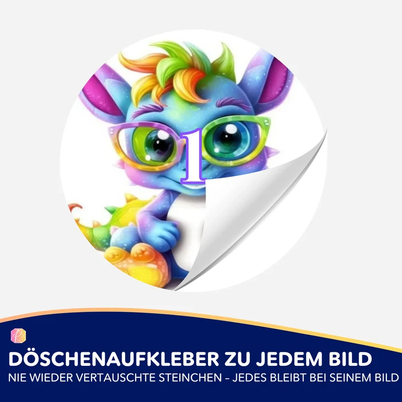 Döschenaufkleber - Schlaubi Drache