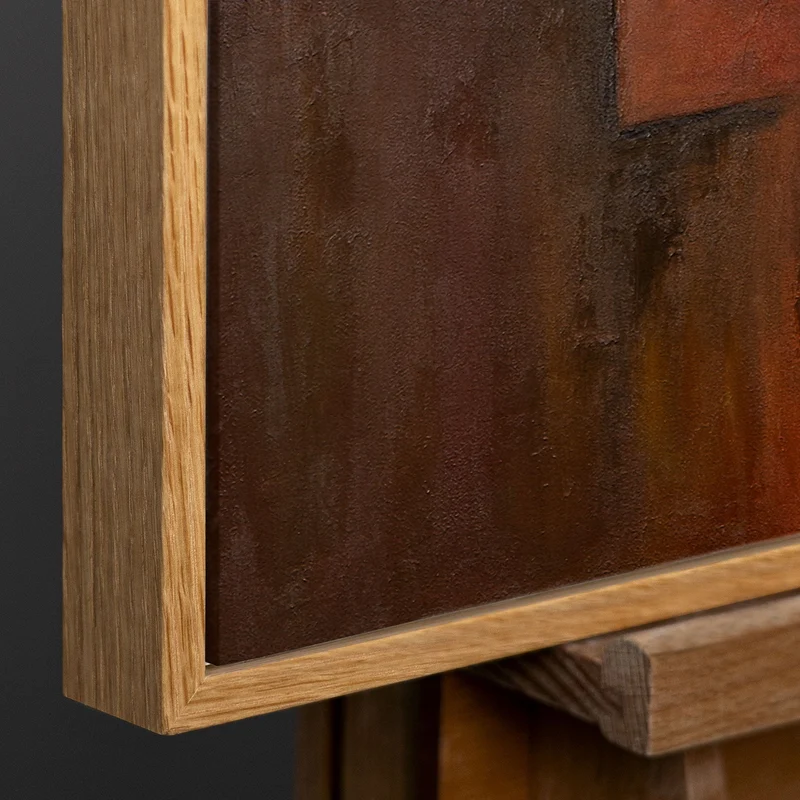 Handgemaltes Leinwandbild „Aufstieg“ – Abstrakte Kunst mit Struktur und Sonne