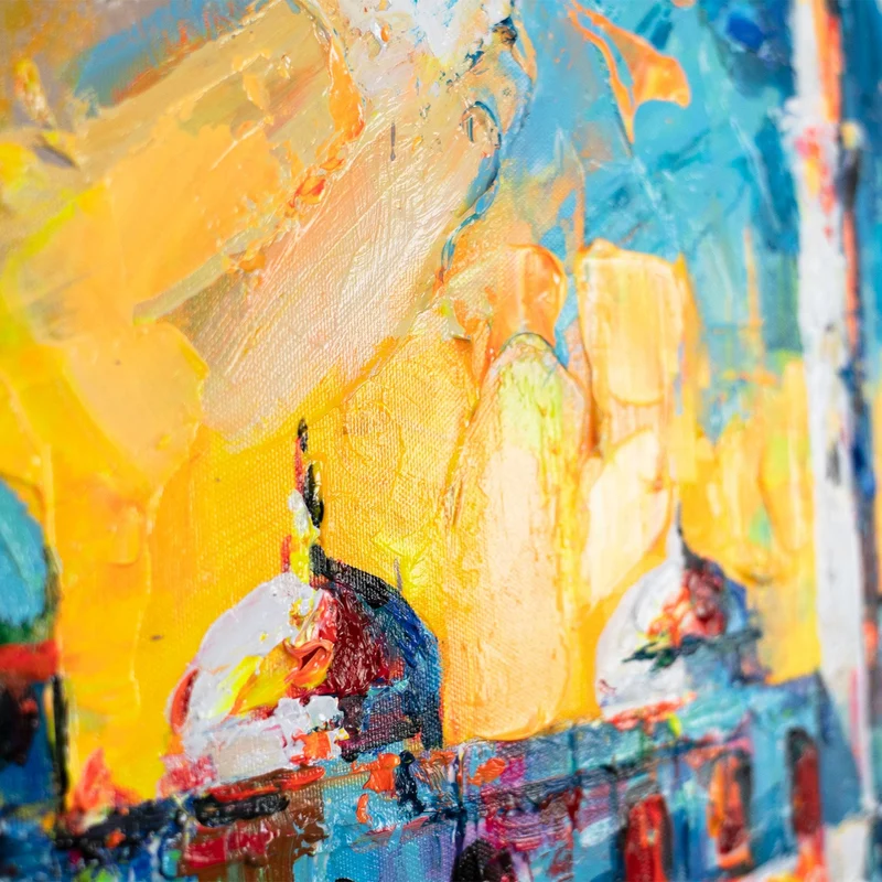 Abstrakte Wandbilder auf Leinwand – Moderne Acrylbild "Harmonie" 115x50cm