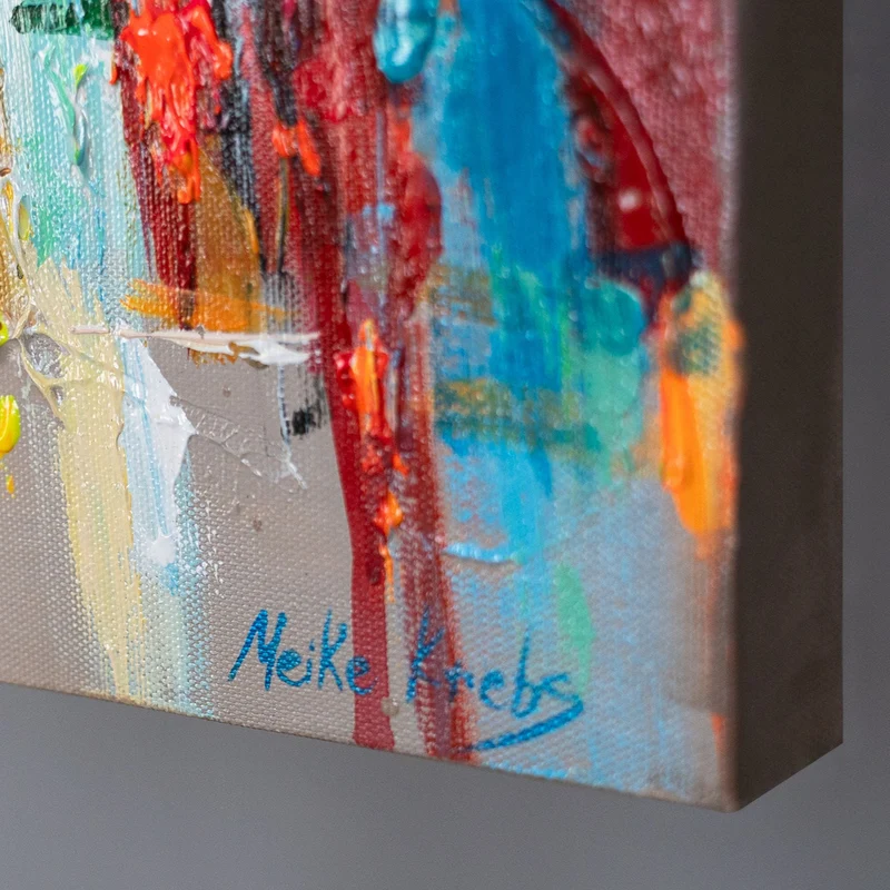 Abstrakte Wandbilder auf Leinwand – Moderne Acrylbild "Harmonie" 115x50cm