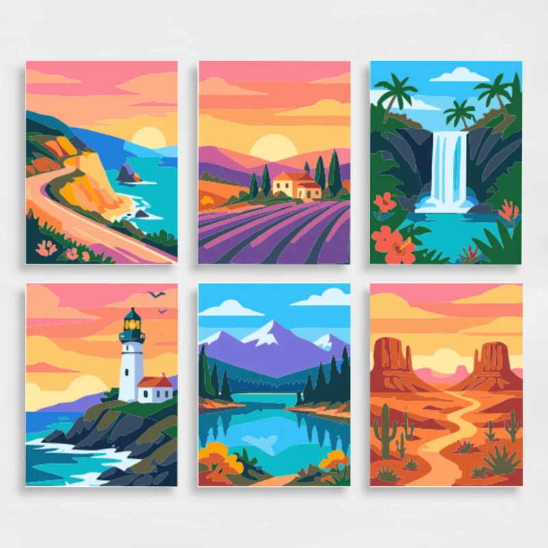 Scenic Escapes - Mini Paint by Numbers Set
