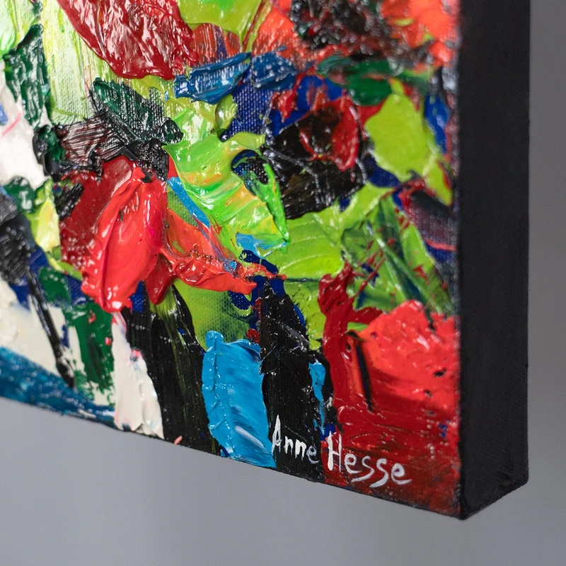 Gemälde auf Leinwand "Helle Straßen" – Abstraktes Wohnzimmer‑Wandbild 115×50cm