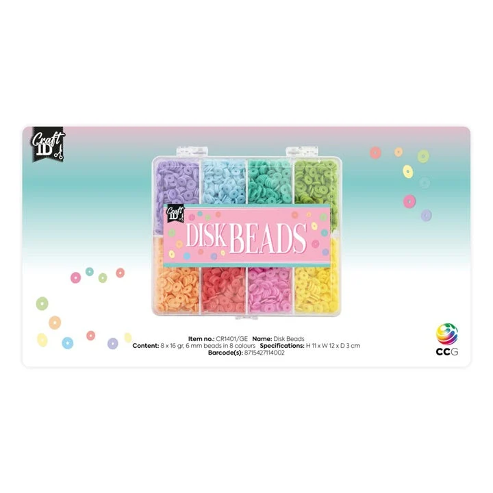 Flat Beads 6 mm, 8 Colors