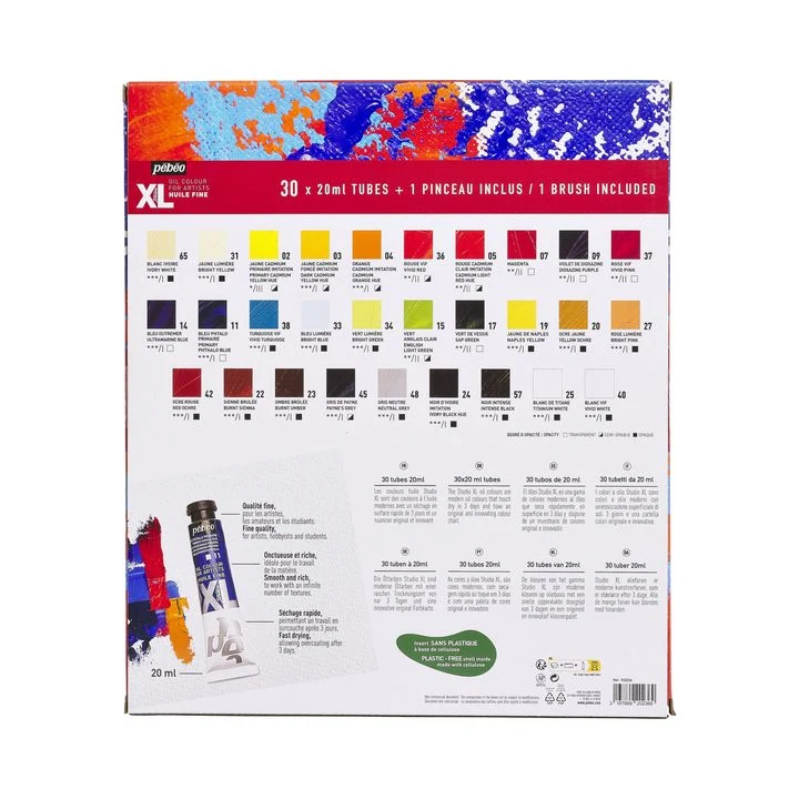 Pebeo Set of Oil Paints STUDIO XL 30x20 ml + 1 Brush