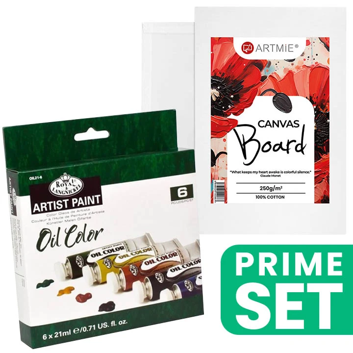 ARTMiE Oil Paints and Canvas Board Set