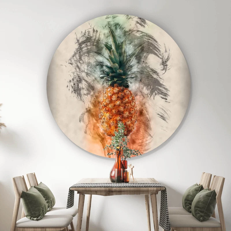 Aluminiumbild Ananas Abstrakt Kreis