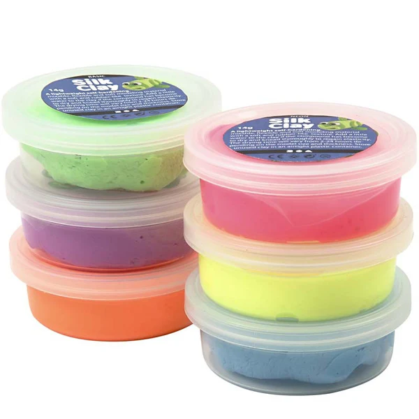 Create Craft - Silk Clay - Assortment -assorted colours -neon -6x14 g