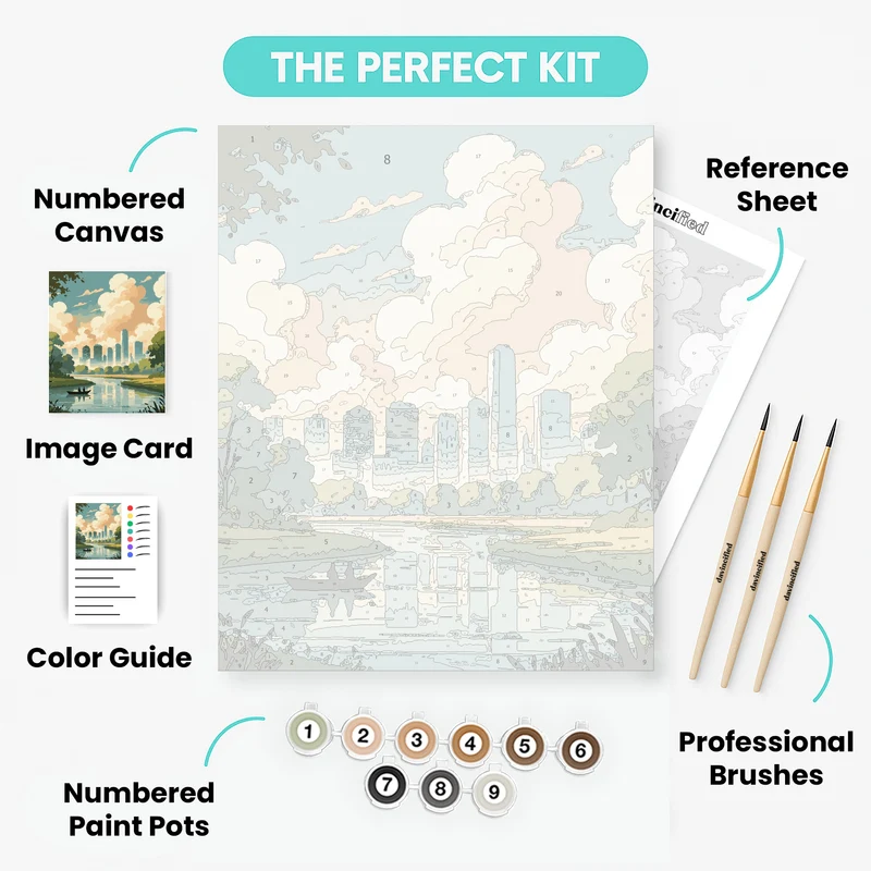 Houston Park Skyline - Paint by Numbers Kit