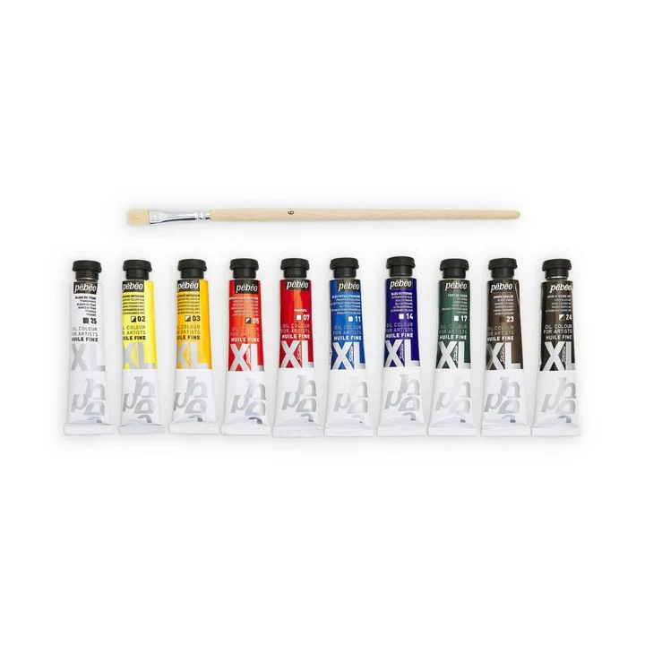 Pebeo Oil Paint Set STUDIO XL, 10 x 20 ml + Brush