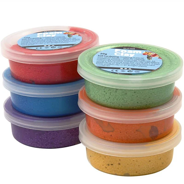 Create Craft - Foam Clay - Assortment -assorted colours -metallic -6x14 g