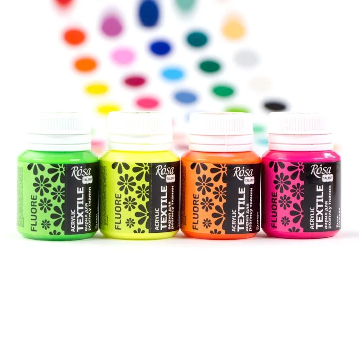 ROSA TALENT Fluorescent Acrylic Fabric Paint, 20 ml