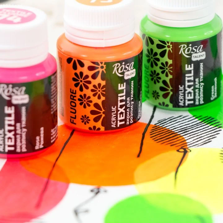 ROSA TALENT Fluorescent Acrylic Fabric Paint, 20 ml
