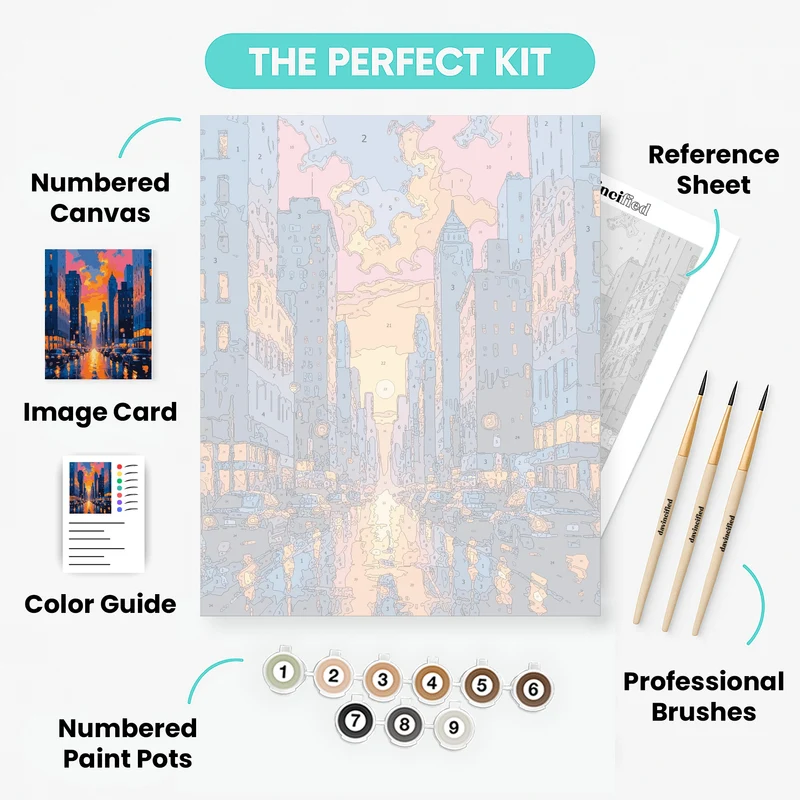 Brisbane Sunset Cityscape - Paint by Numbers Kit