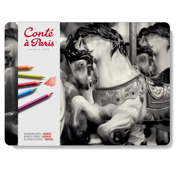 Conté - Pastel Pencils - 48 Assorted - Metal Boxes