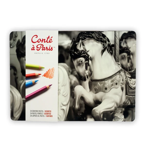 Conté - Pastel Pencils - 24 Assorted - Metal Boxes