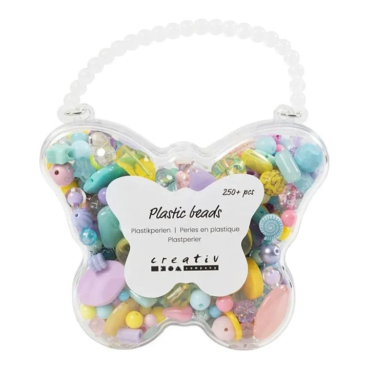 Plastic Beads in Assorted Colors, 193 g