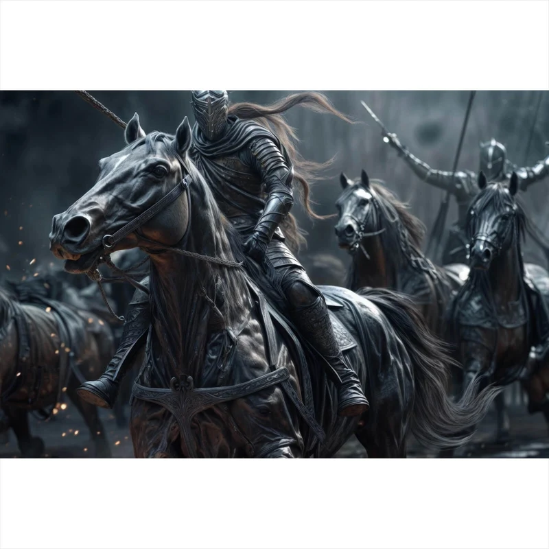 Aluminiumbild Epische Schlacht mittelalterlicher Ritter Querformat