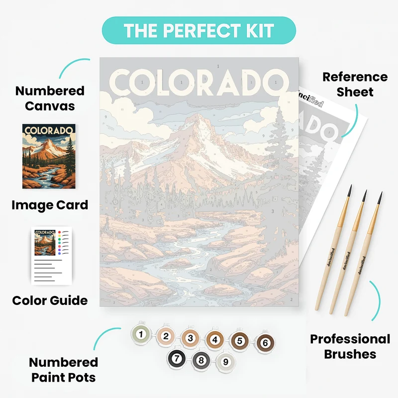 Colorado Rocky Mountain Stream - Paint by Numbers Kit