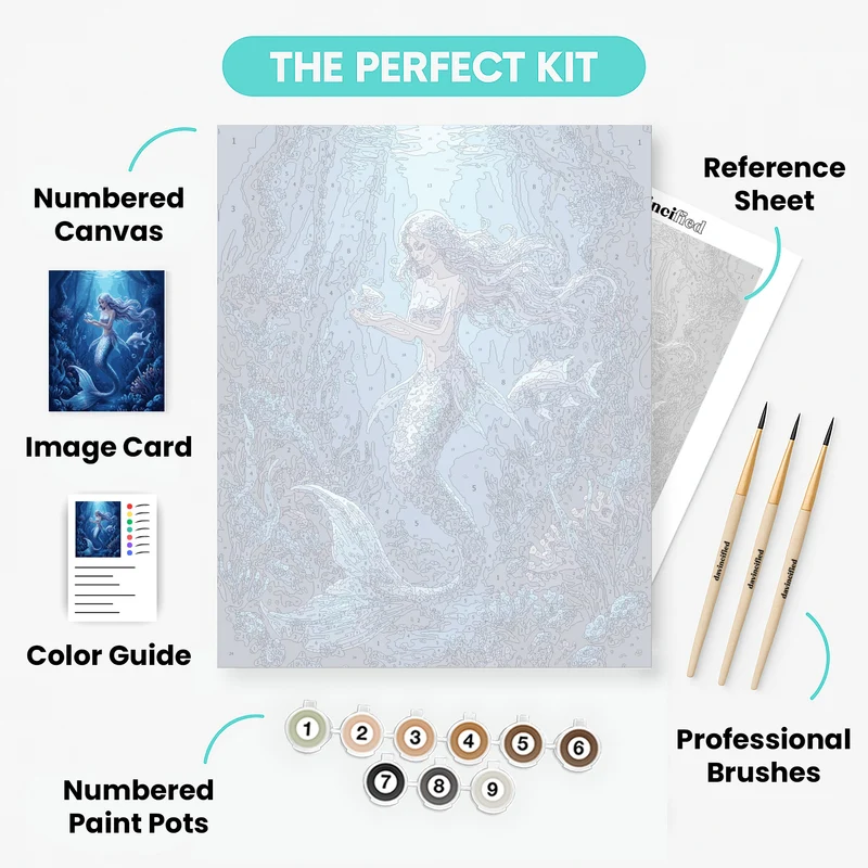 Enchanted Mermaid Underwater Kingdom - Paint by Numbers Kit