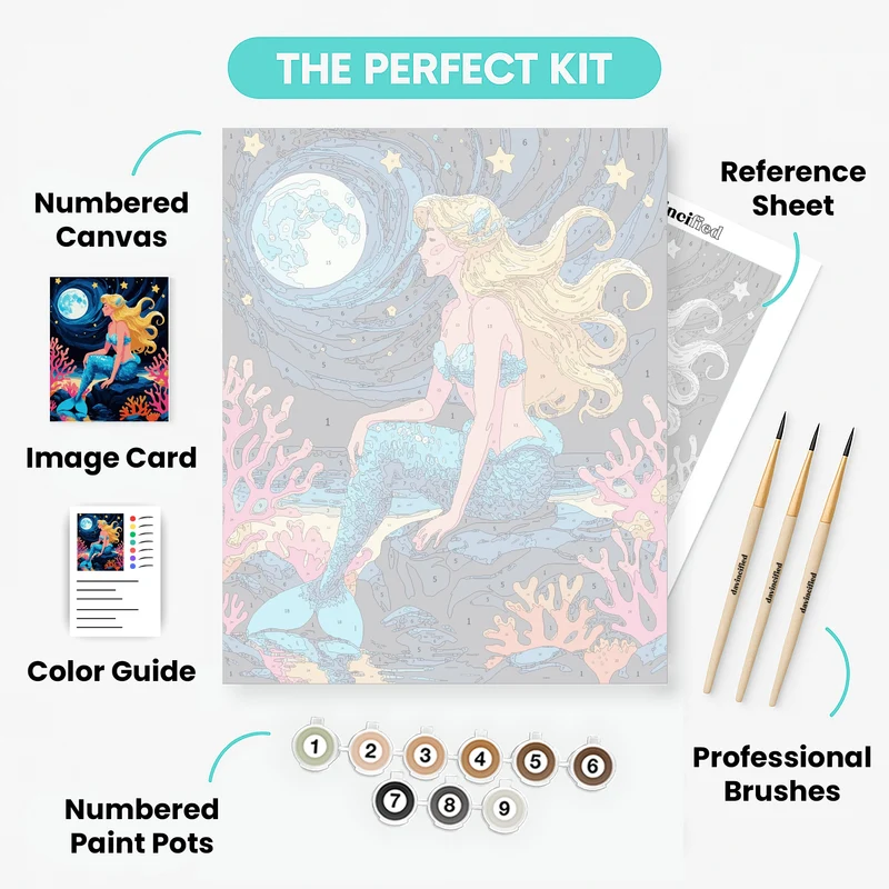 Moonlit Mermaid - Paint by Numbers Kit