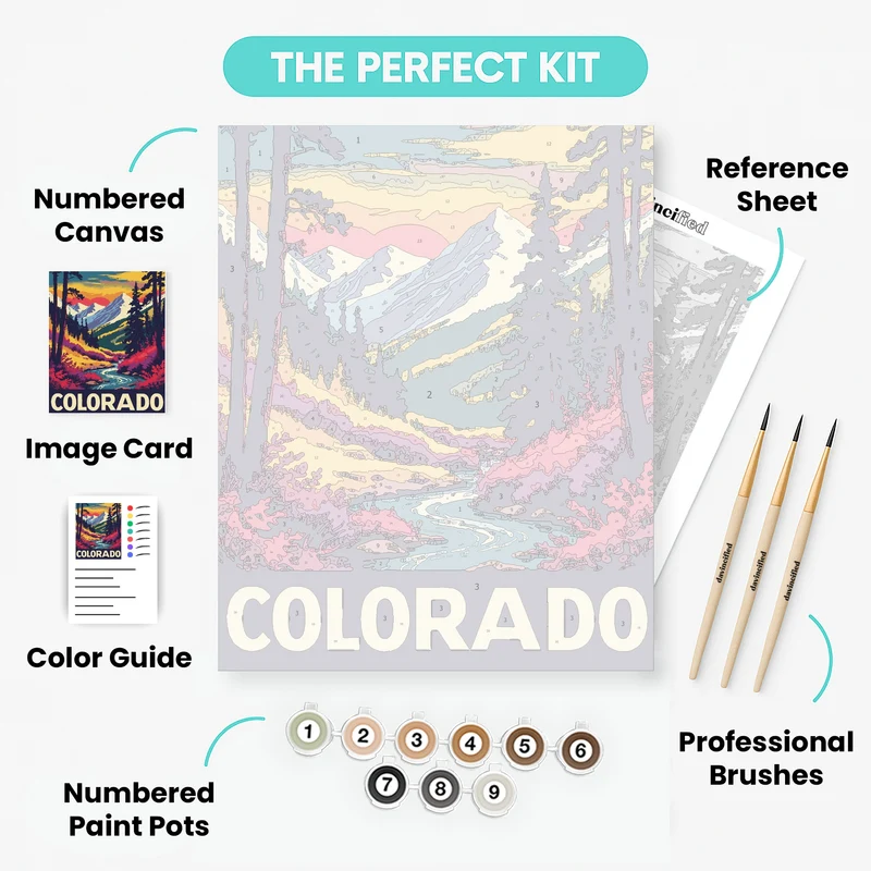Colorado Autumn River Valley - Paint by Numbers Kit