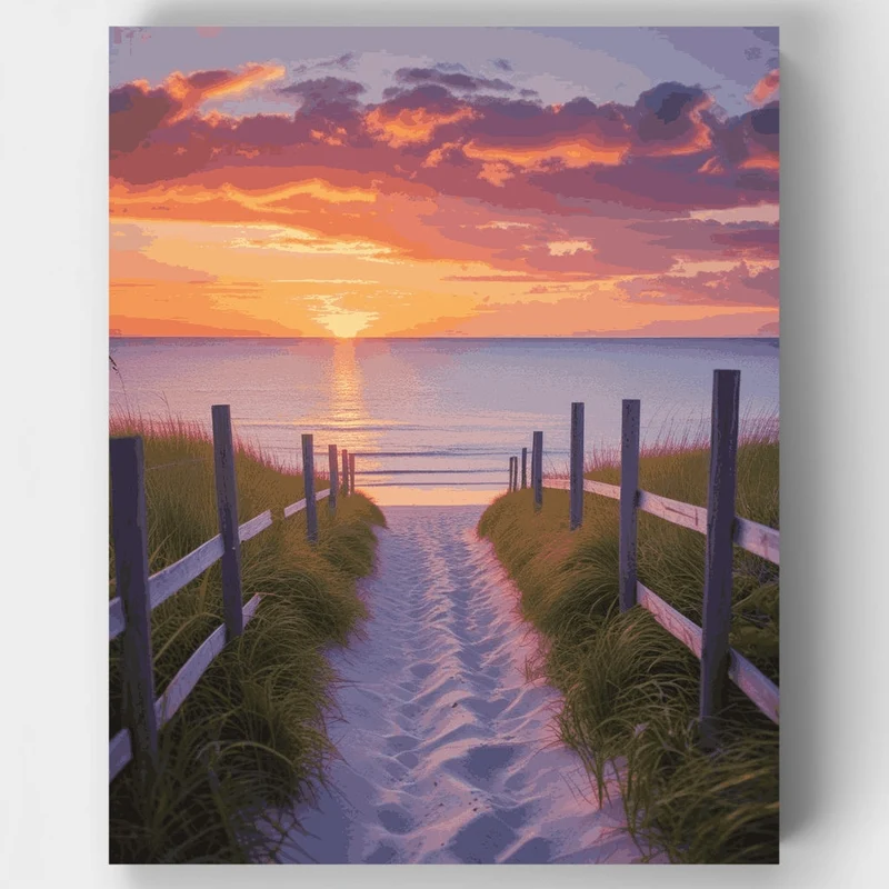 Cape Cod Sunset Beach Path - Paint by Numbers Kit