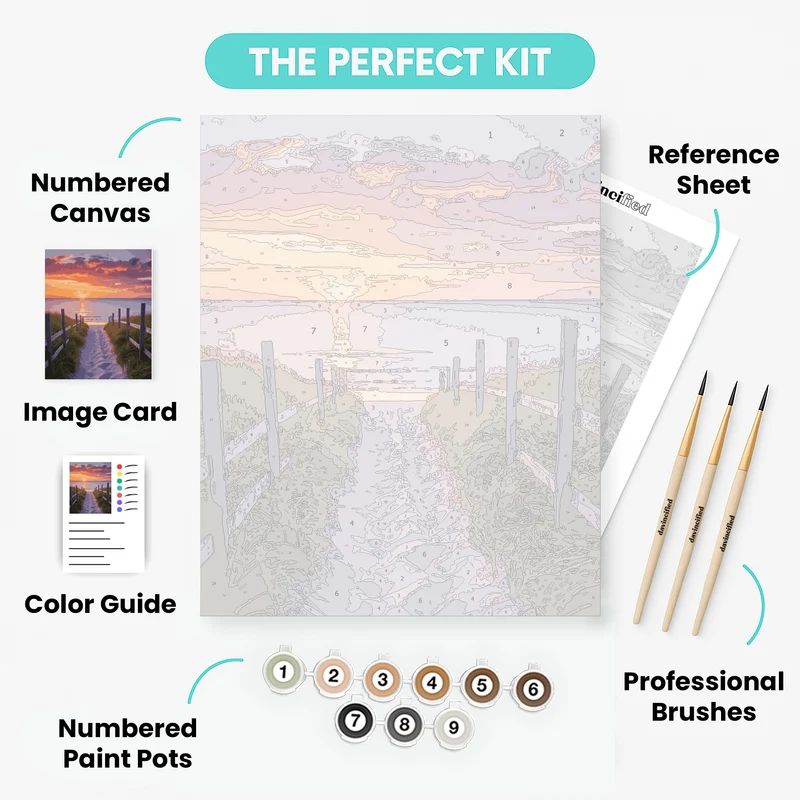 Cape Cod Sunset Beach Path - Paint by Numbers Kit