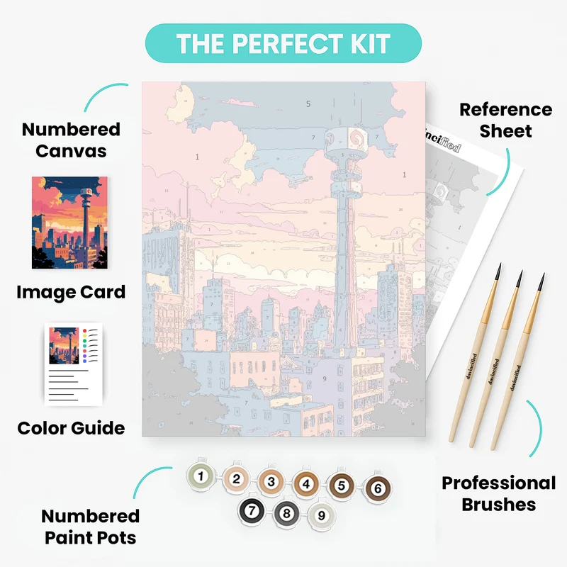 Johannesburg Skyline at Sunset - Paint by Numbers Kit