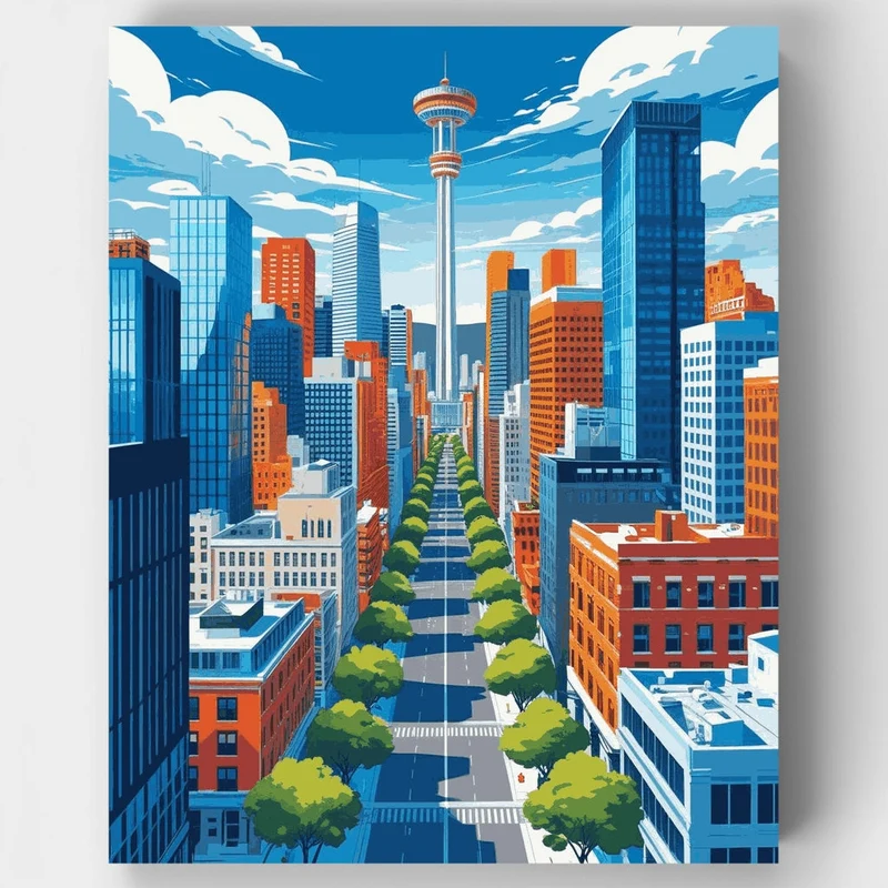 Calgary Downtown Skyline - Paint by Numbers Kit