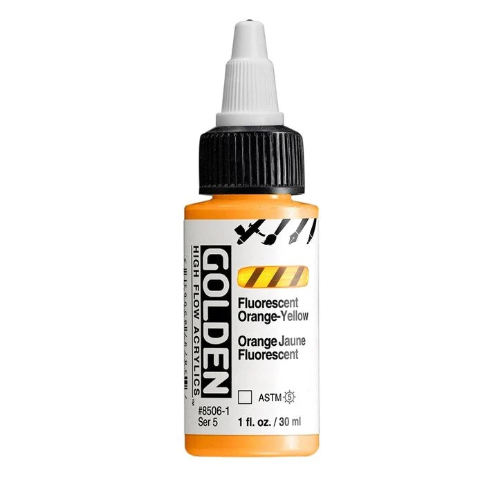 GOLDEN High Flow Fluorescent Acrylic Paint, 30 ml