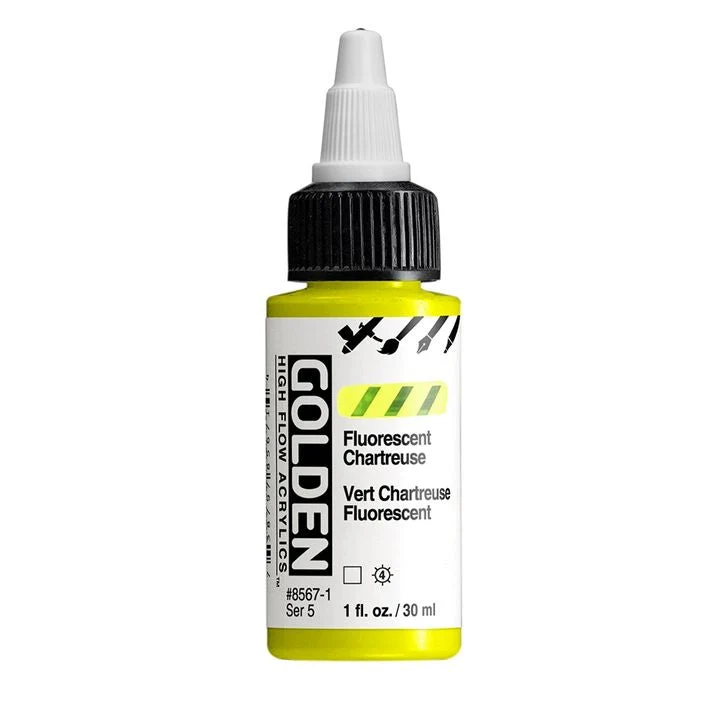 GOLDEN High Flow Fluorescent Acrylic Paint, 30 ml