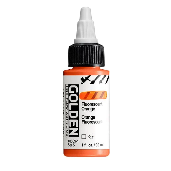 GOLDEN High Flow Fluorescent Acrylic Paint, 30 ml