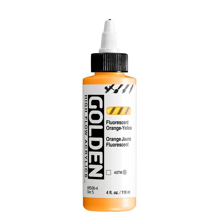 GOLDEN High Flow Fluorescent Acrylic Paint, 118 ml