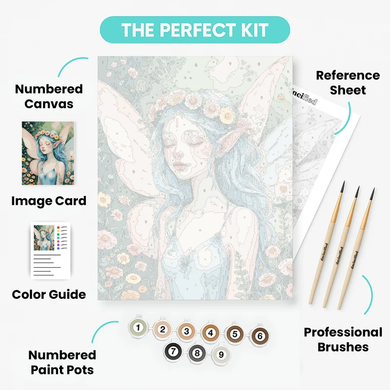 Dreaming Fairy in Bloom - Paint by Numbers Kit