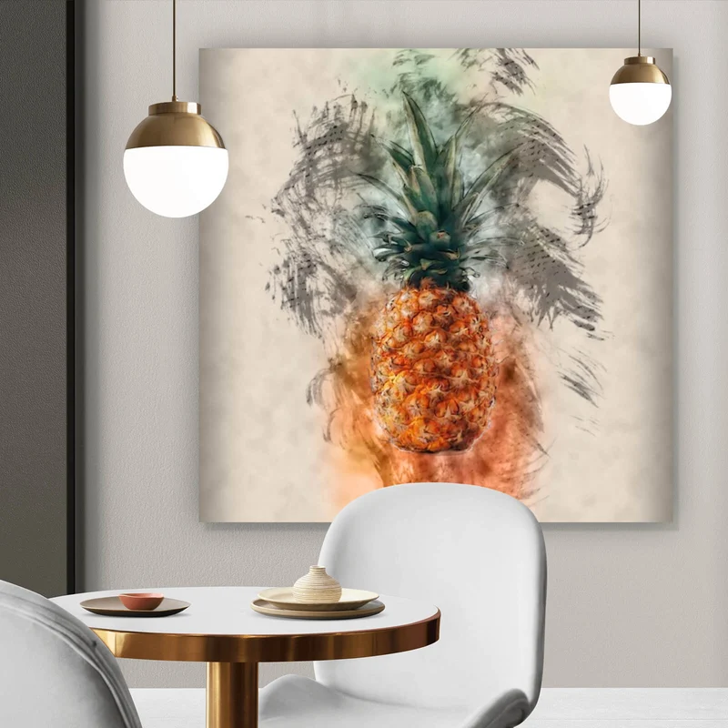 Aluminiumbild gebürstet Ananas Abstrakt Quadrat