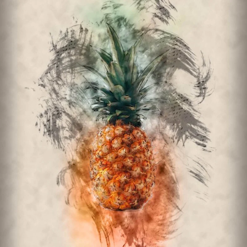 Aluminiumbild gebürstet Ananas Abstrakt Quadrat