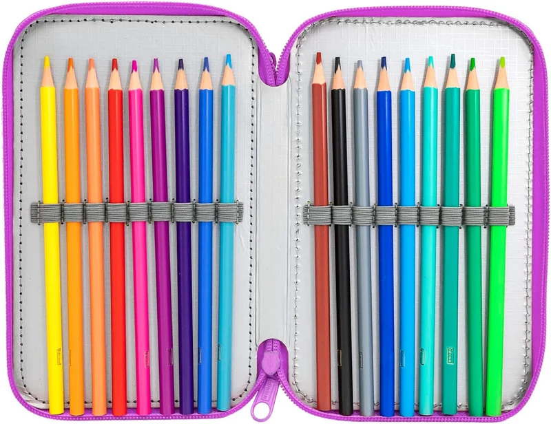 Idena Federmappe Triple Einhorn Lila - Komplettset für Schule und Freizeit