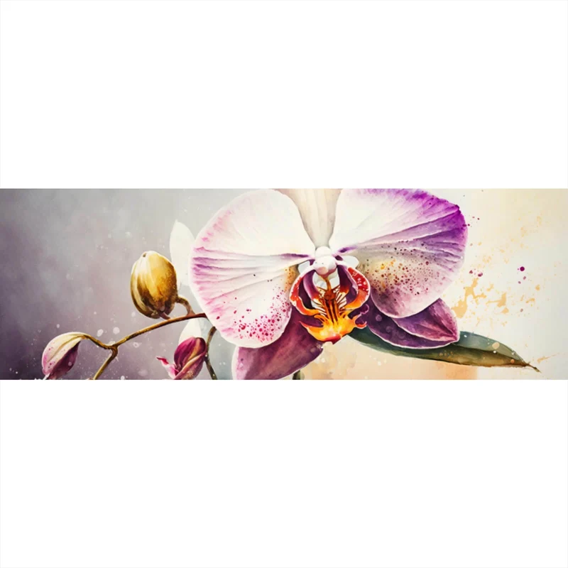 Poster Edle Aquarell Orchidee Panorama