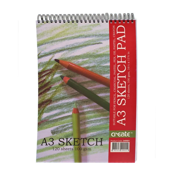 Create - Jumbo Spiral Sketch Pad - A3 - 100gsm - 100 Sheets
